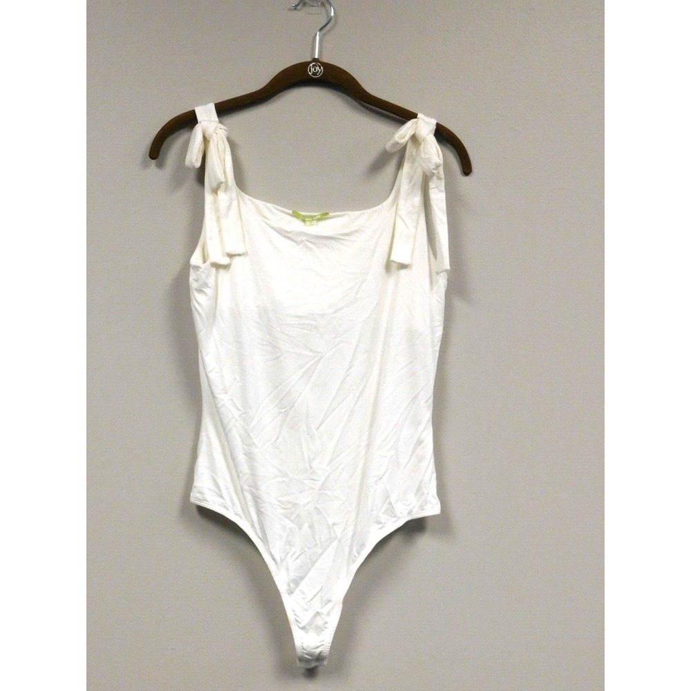 Gianni Bini Tiffany  Bodysuit Women's Ivory Size Medium  NWT  Ties at Shoulders